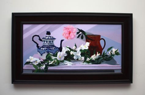 A Spill of Mock Orange, oil painting by Gray Jacobik 